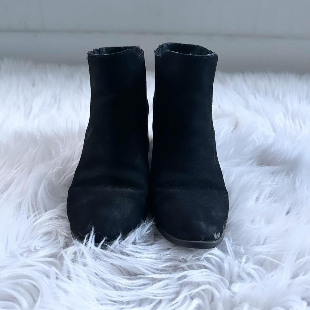 Black suede booties